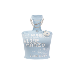 13DE MARZO Silver Foil Chain Print Bustier Top Blue