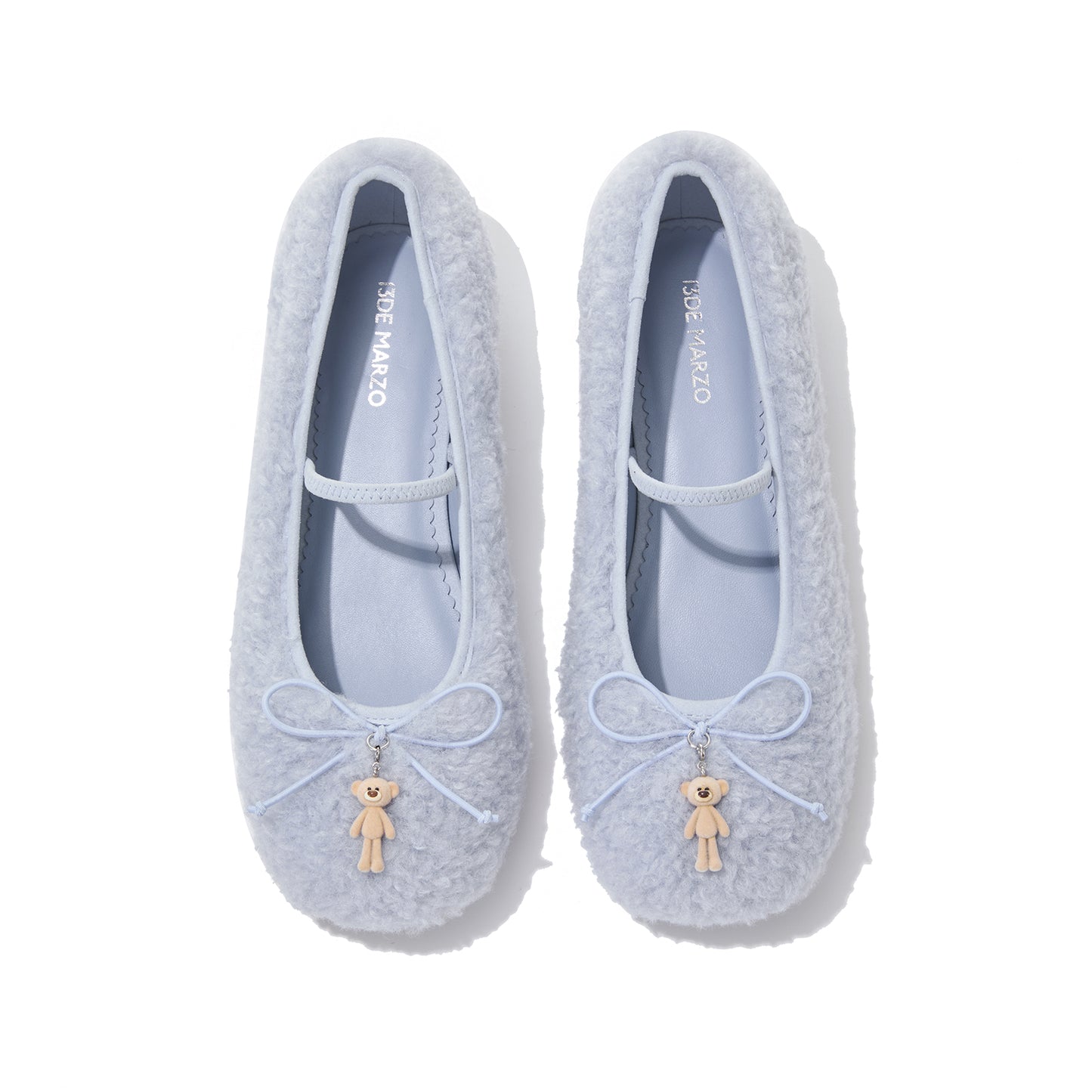 13DE MARZO Furry Ballet Mary Janes Blue