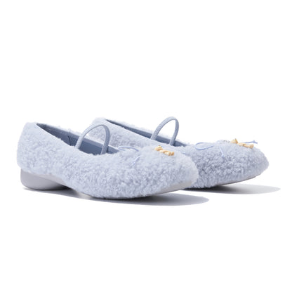 13DE MARZO Furry Ballet Mary Janes Blue