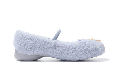 13DE MARZO Furry Ballet Mary Janes Blue