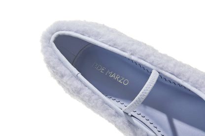 13DE MARZO Furry Ballet Mary Janes Blue