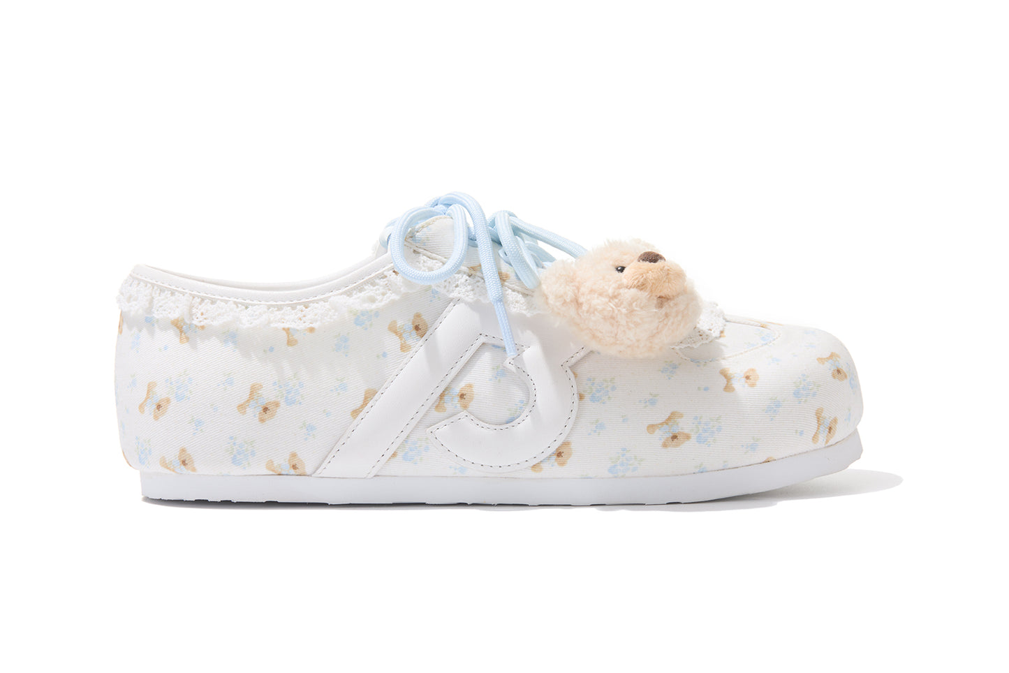 13DE MARZO Floral Bear Canvas Shoes Blue