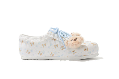 13DE MARZO Floral Bear Canvas Shoes Blue