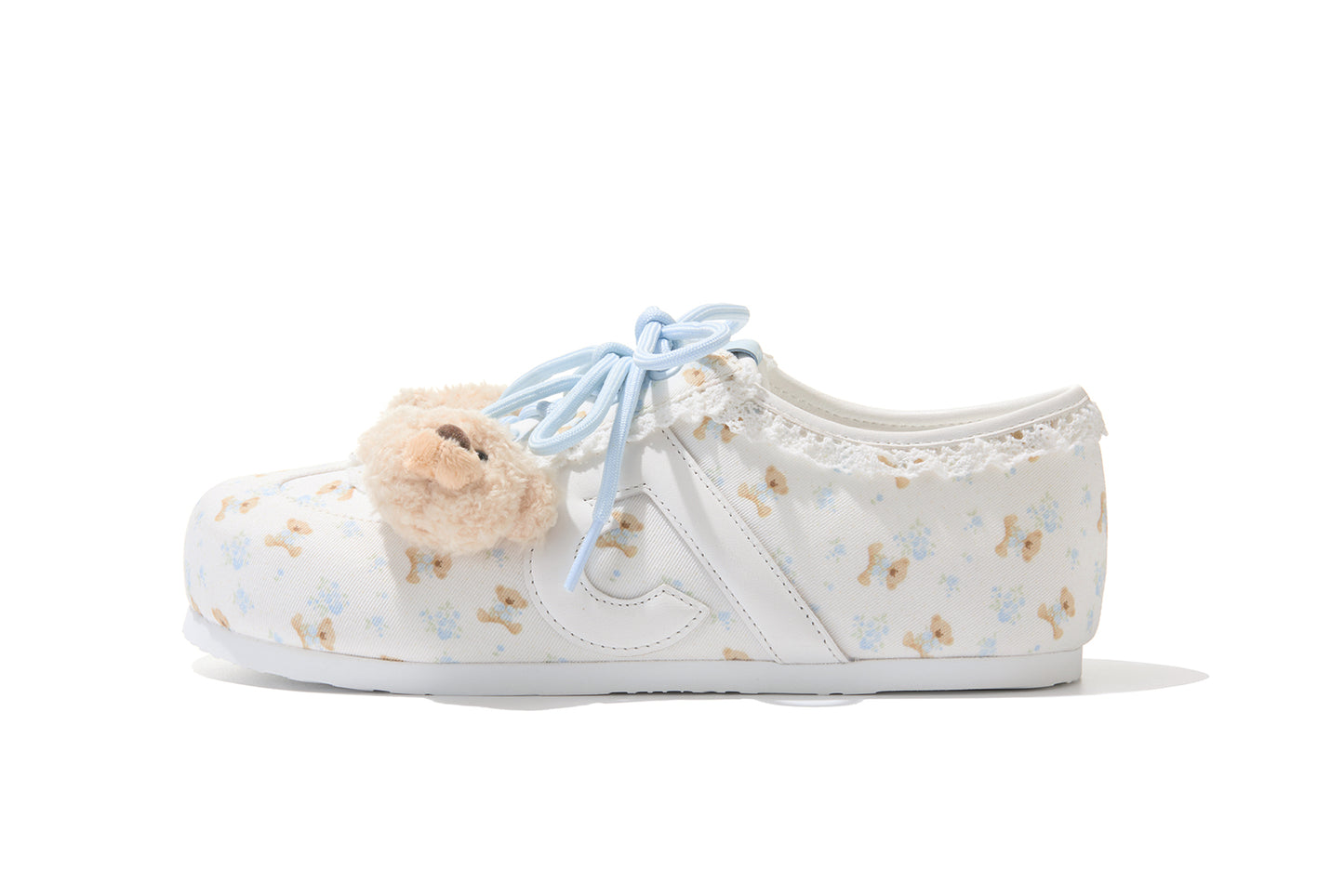 13DE MARZO Floral Bear Canvas Shoes Blue