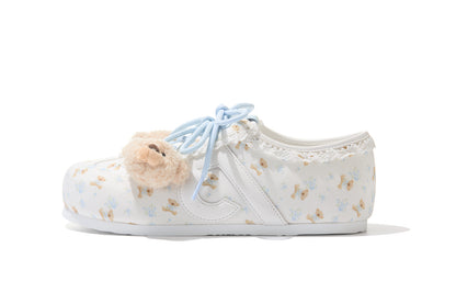13DE MARZO Floral Bear Canvas Shoes Blue