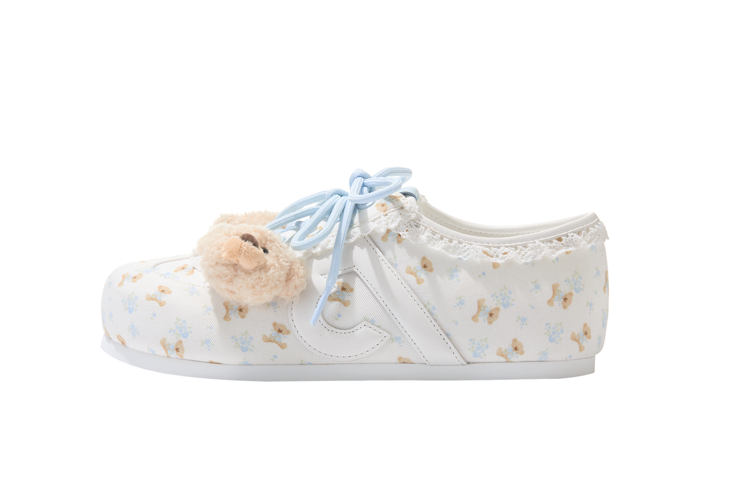 13DE MARZO Floral Bear Canvas Shoes Blue