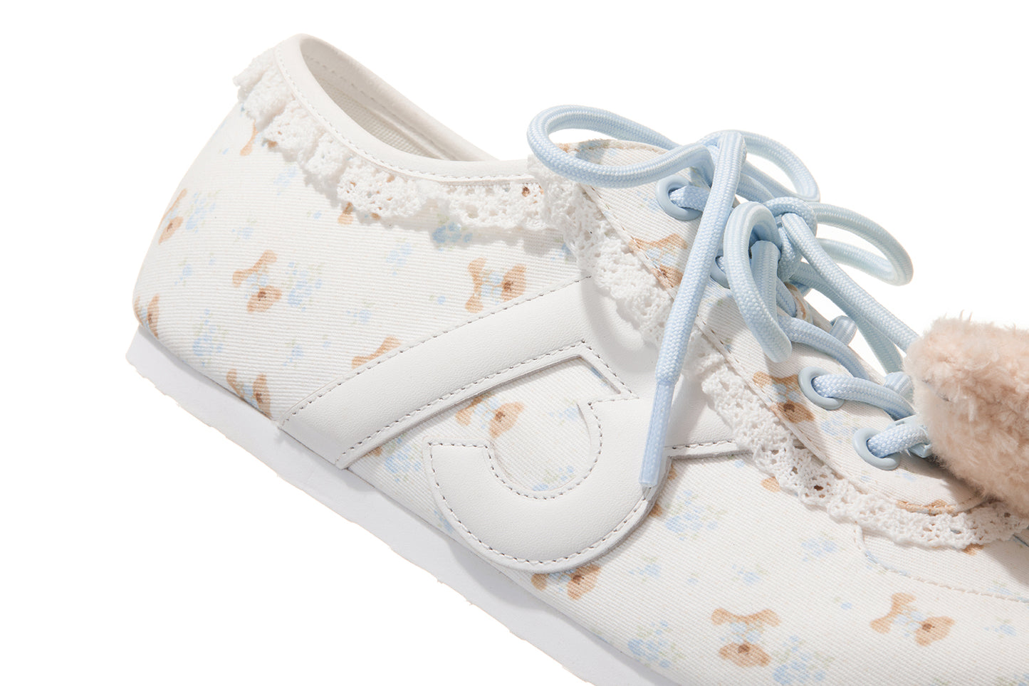 13DE MARZO Floral Bear Canvas Shoes Blue