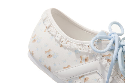 13DE MARZO Floral Bear Canvas Shoes Blue