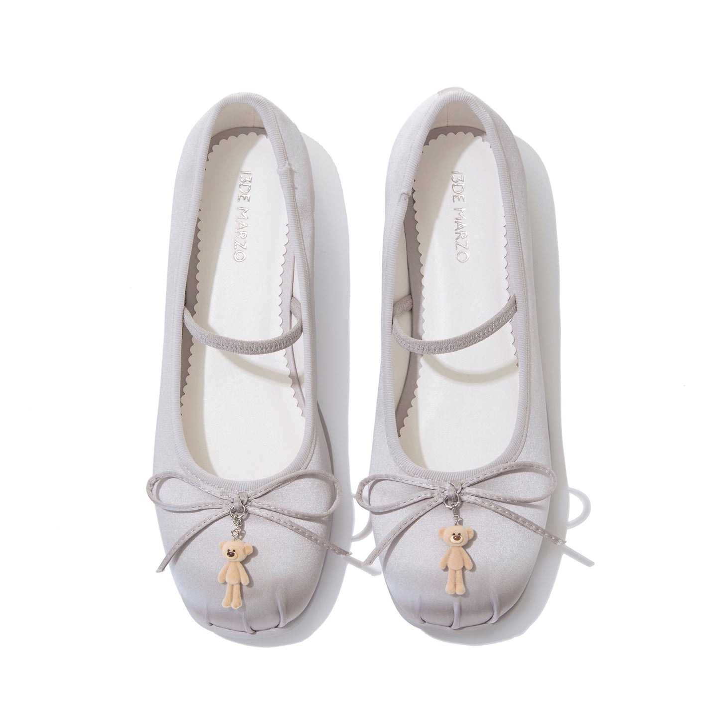 13DE MARZO Stain Ballet Mary Janes Silver