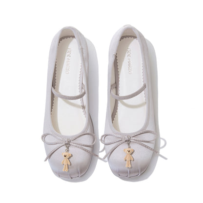 13DE MARZO Stain Ballet Mary Janes Silver