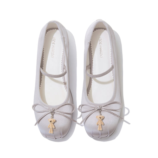 13DE MARZO Stain Ballet Mary Janes Silver
