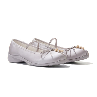 13DE MARZO Stain Ballet Mary Janes Silver