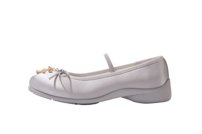 13DE MARZO Stain Ballet Mary Janes Silver