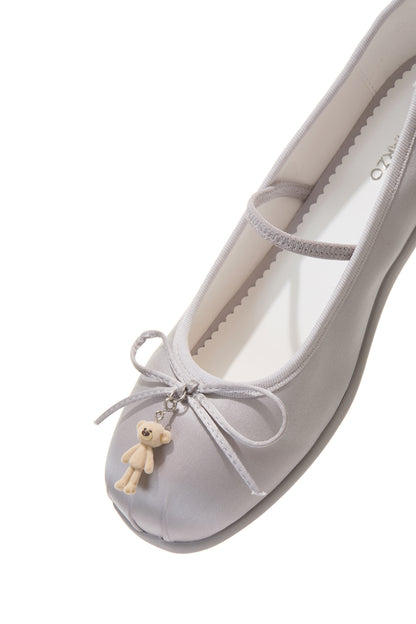 13DE MARZO Stain Ballet Mary Janes Silver