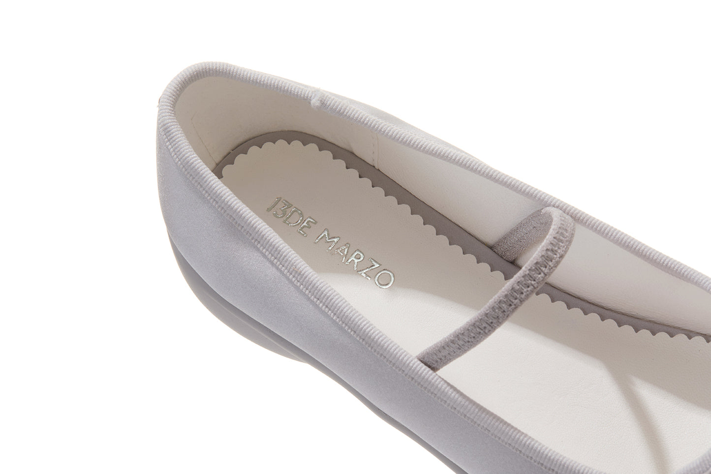 13DE MARZO Stain Ballet Mary Janes Silver