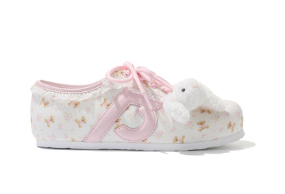 13DE MARZO Floral Bear Canvas Shoes Pink