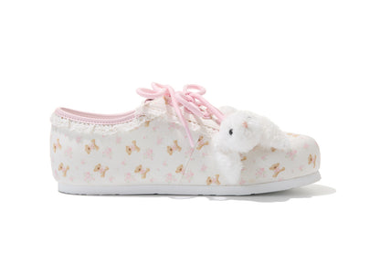 13DE MARZO Floral Bear Canvas Shoes Pink