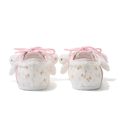 13DE MARZO Floral Bear Canvas Shoes Pink