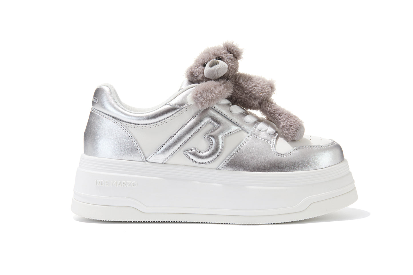13DE MARZO Casual Platform Sneakers Silver