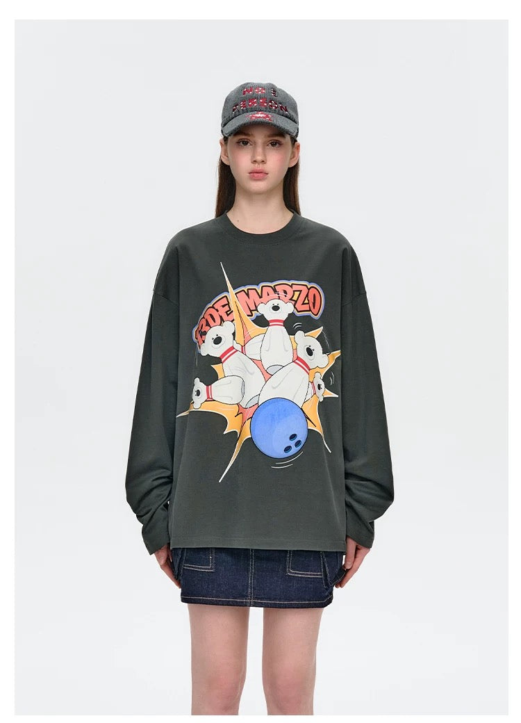 13DE MARZO Bowling Bear T-Shirt - 13DE MARZO