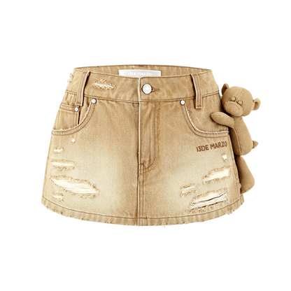 13DE MARZO Broken Bear Hot Jorts Khaki - 13DE MARZO