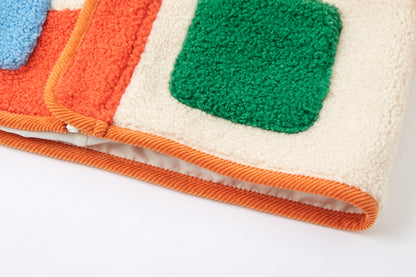 13DE MARZO BabyBear Patchwork  Shearling Jacket