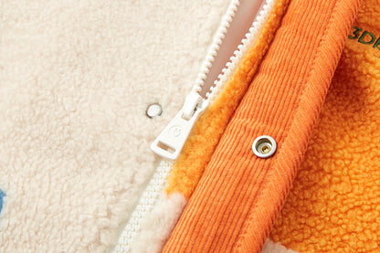 13DE MARZO BabyBear Patchwork  Shearling Jacket