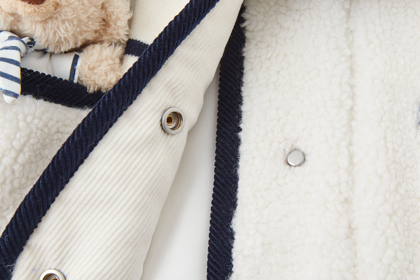 13DE MARZO BabyBear Sailor Collar Shearling Vest