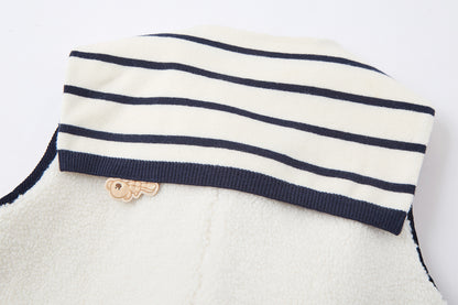 13DE MARZO BabyBear Sailor Collar Shearling Vest
