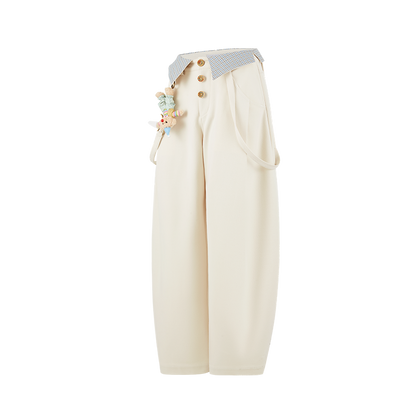 13DE MARZO Detachable Clown Bear Overall Beige