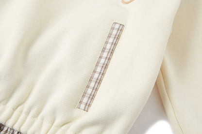 13DE MARZO BabyBear Plaid Sweatshirt Beige