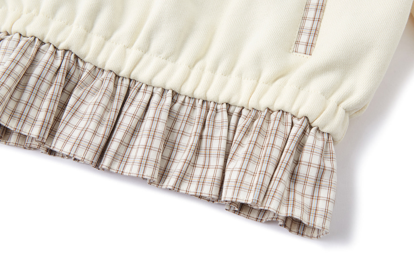 13DE MARZO BabyBear Plaid Sweatshirt Beige