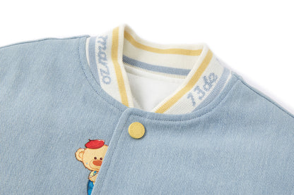 13DE MARZO BabyBear Little Painter Denim Baseball Jacket