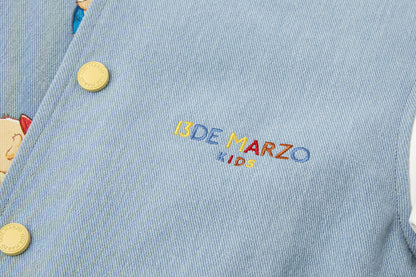 13DE MARZO BabyBear Little Painter Denim Baseball Jacket