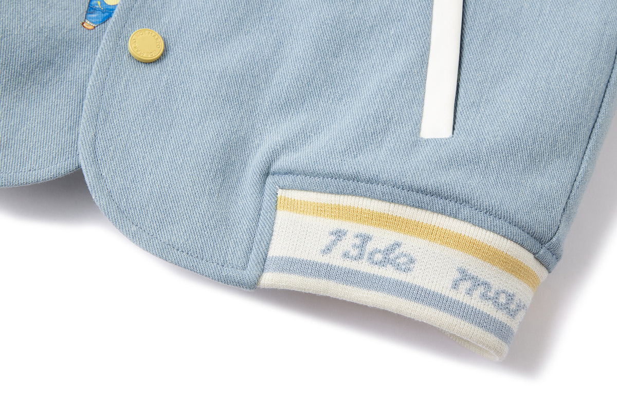 13DE MARZO BabyBear Little Painter Denim Baseball Jacket