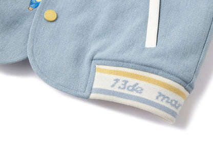 13DE MARZO BabyBear Little Painter Denim Baseball Jacket
