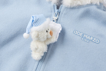 13DE MARZO BabyBear Nighty Night Zip Hoodie Blue