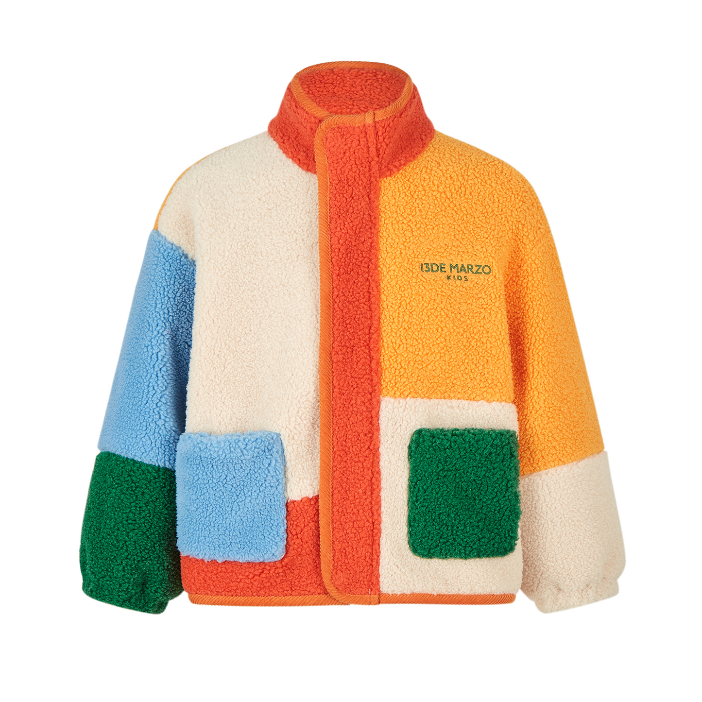 13DE MARZO BabyBear Patchwork  Shearling Jacket