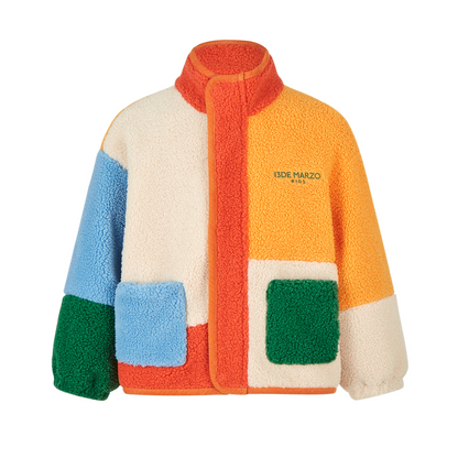 13DE MARZO BabyBear Patchwork  Shearling Jacket