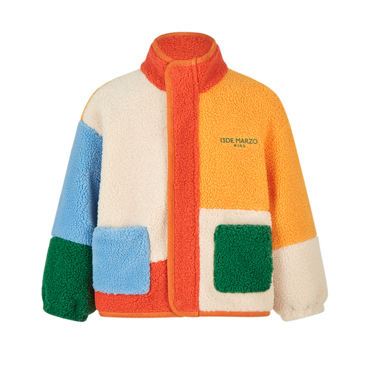 13DE MARZO BabyBear Patchwork  Shearling Jacket