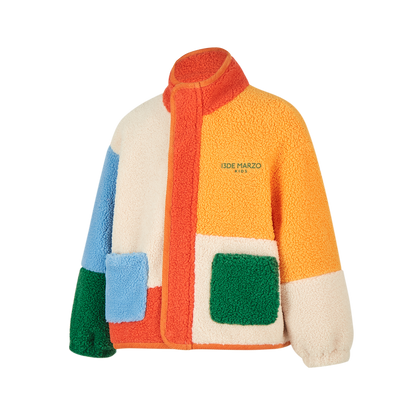 13DE MARZO BabyBear Patchwork  Shearling Jacket