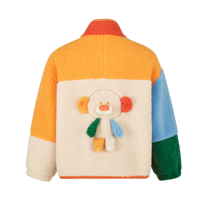 13DE MARZO BabyBear Patchwork  Shearling Jacket