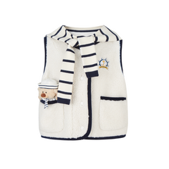 13DE MARZO BabyBear Sailor Collar Shearling Vest