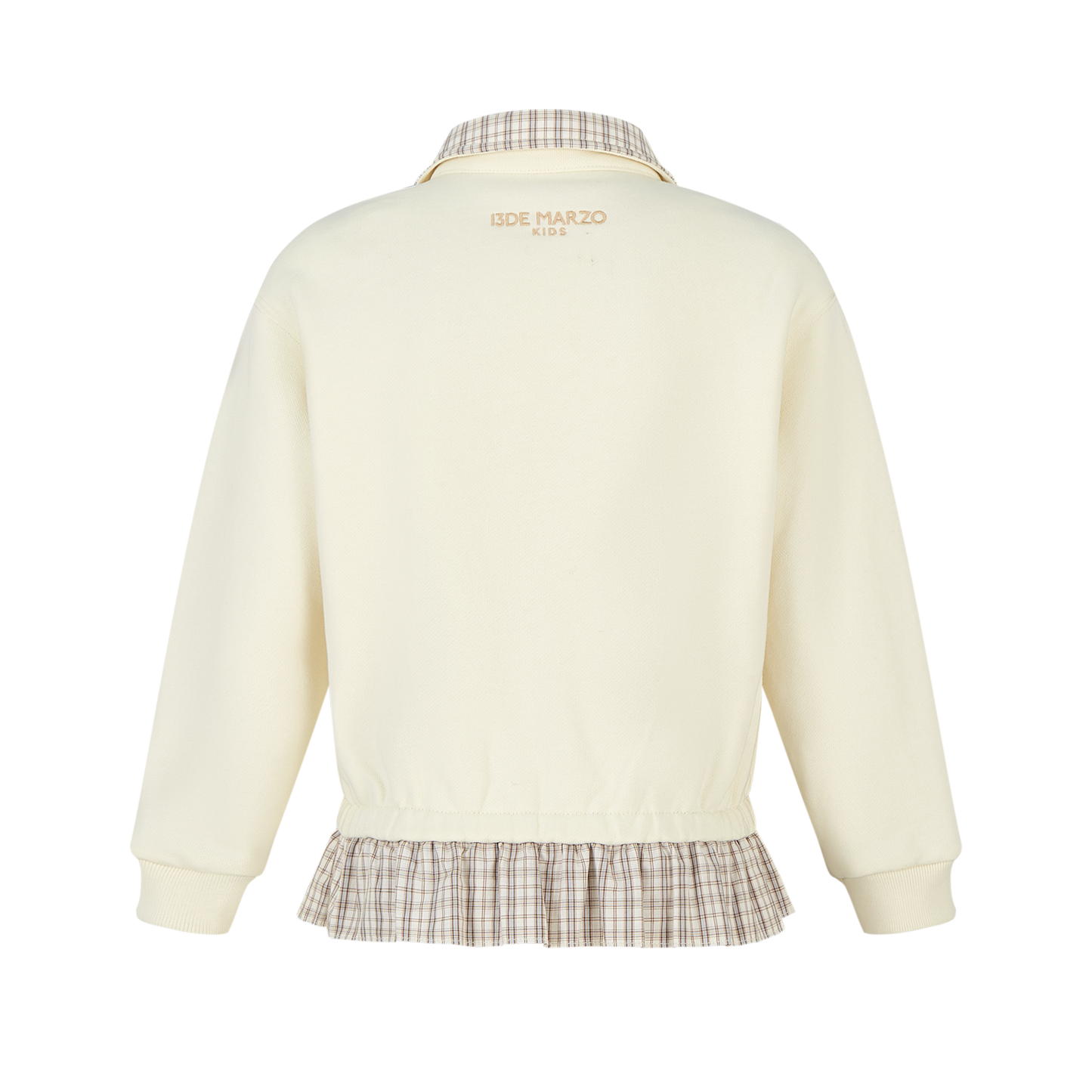 13DE MARZO BabyBear Plaid Sweatshirt Beige