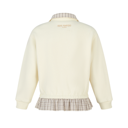 13DE MARZO BabyBear Plaid Sweatshirt Beige