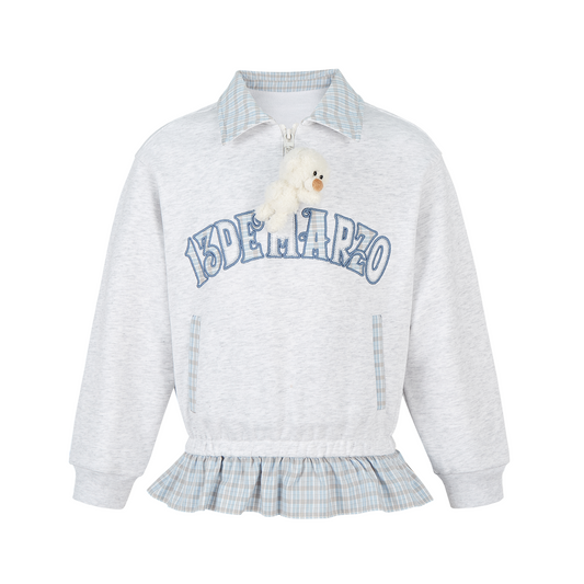 13DE MARZO BabyBear Plaid Sweatshirt Grey