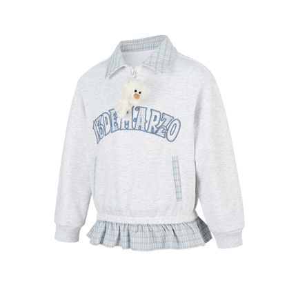13DE MARZO BabyBear Plaid Sweatshirt Grey