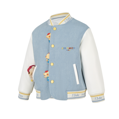 13DE MARZO BabyBear Little Painter Denim Baseball Jacket