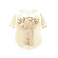13DE MARZO Marzo Bear Dog Pet Tee – Beige Cotton Blend