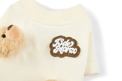 13DE MARZO Allover Bear Pet Tee Beige